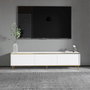 Hanah Home Soporte para TV Blanco y Dorado